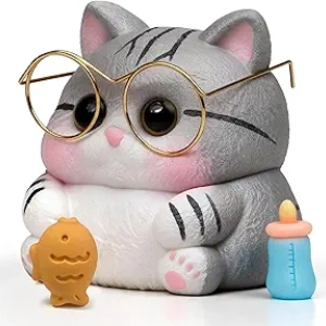 Chat Squishy Kawaii anti-stress en TPR souple - Jouet fidget relaxant