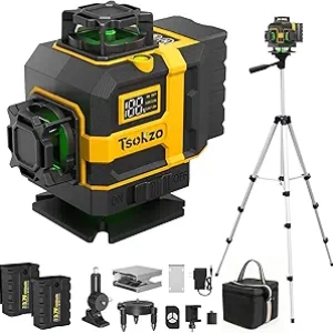 Niveau Laser Vert 16 Lignes 4D avec Trépied - Laser Auto-Nivelant 360°