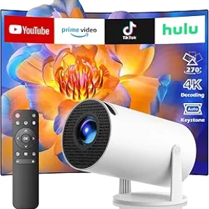 Projecteur 4K Portable WiFi 6 Android 11 - Mini Vidéoprojecteur 270° Rotation