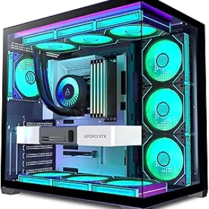 Boîtier PC Gaming H09 Mid-Tower avec 9 Ventilateurs ARGB PWM - Verre Teinté Panoramique
