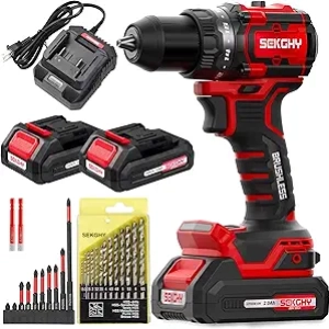 Perceuse-Visseuse 20V 70N.m + 26 Accessoires, 2 Batteries et Chargeur