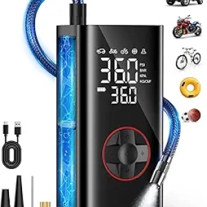 Compresseur d'Air Portable 150PSI - Gonfleur de Pneus Sans Fil avec Jauge