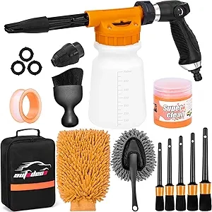 Kit Complet Lavage Voiture AUTODECO - Pistolet Mousse, Gant Microfibre et Brosses
