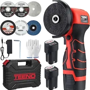 Meuleuse d'angle sans fil TEENO 19500 RPM - Kit complet avec 2 batteries