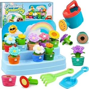 Jouet Jardin Montessori pour Enfants - Jeu Éducatif Fleurs et Outils
