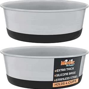 Gamelle Chien Inox Antidérapante Set de 2 - 32oz Acier Inoxydable