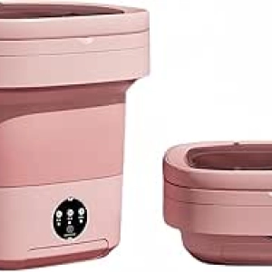 Lave-linge portable 16L pliable - Mini machine à laver rose pour appartement