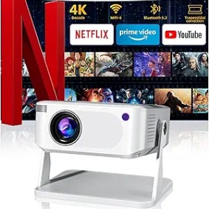 Mini Vidéoprojecteur 4K WiFi 6 Portable - Keystone Auto 270°