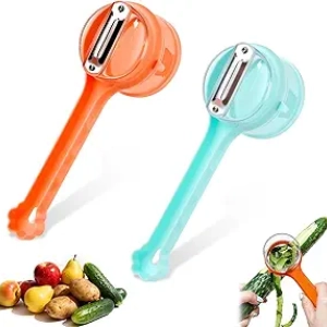 Économeuse Fruits et Légumes Double Lame avec Bac de Rangement