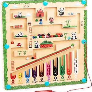 Labyrinthe Magnétique Montessori en Bois - Jeu Éducatif Enfant 3-6 ans