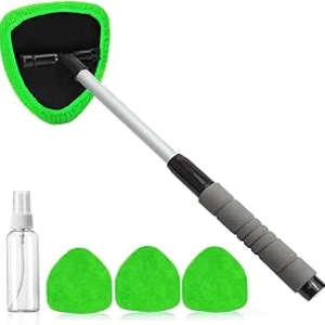 Nettoyant Pare-Brise Extensible avec Manche Télescopique et Pads Microfibre